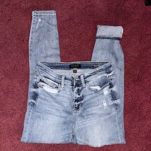 Judy Blue Light Blue Distressed Skinny Jeans